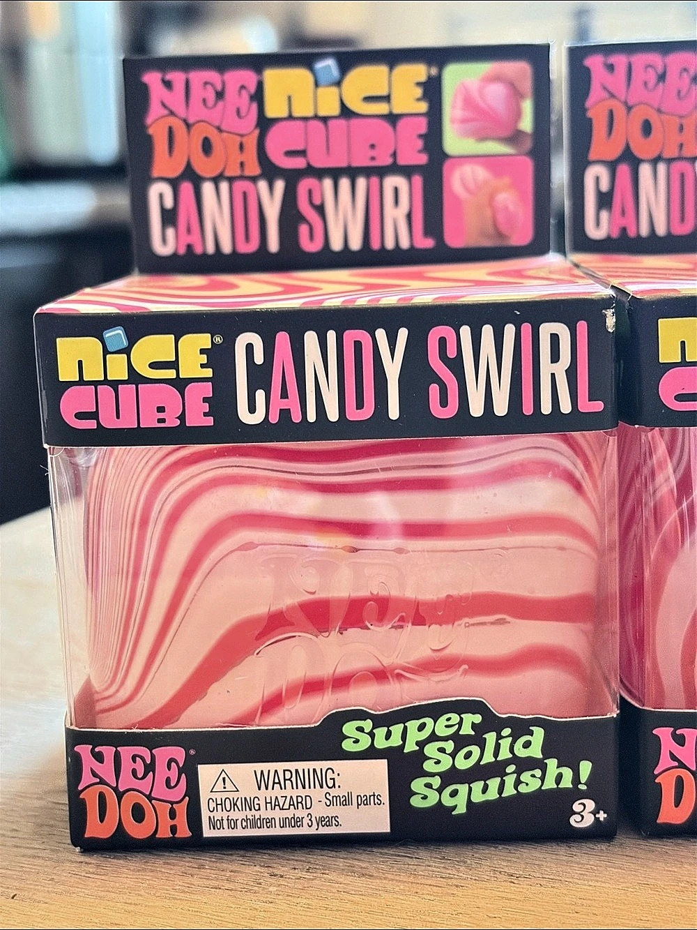 Schylling NeeDoh Cube Candy Swirl Super Solid Squish Squishy Toy NWT 1 peice